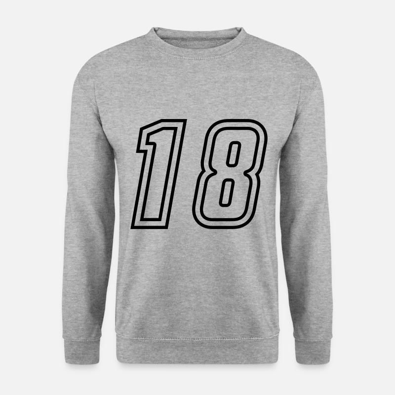 18 Zahl nummer - Unisex Pullover - Weißgrau meliert