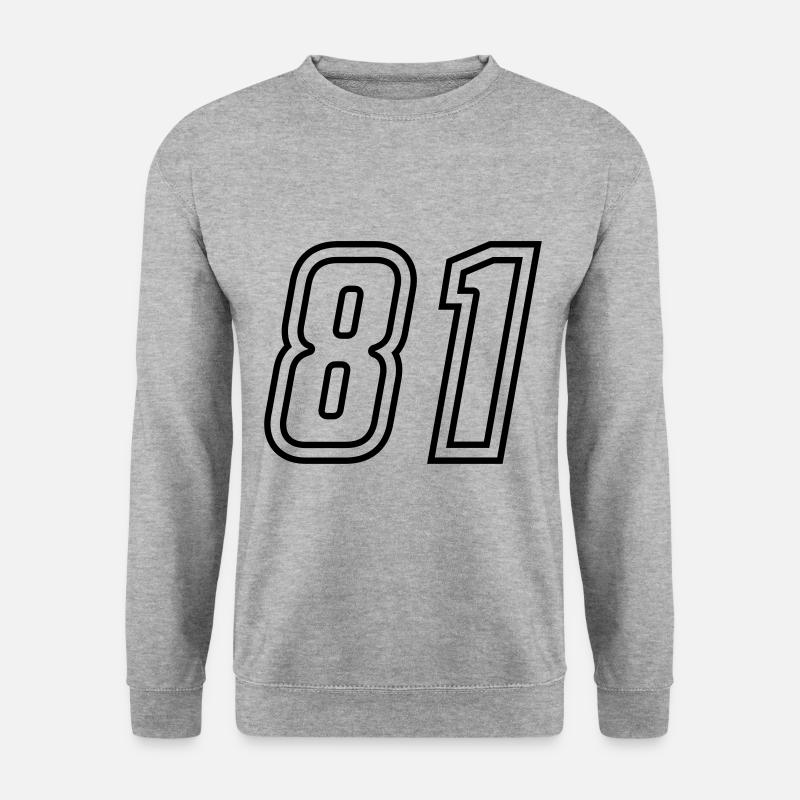 81 Zahl nummer - Unisex Pullover - Weißgrau meliert