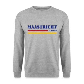 Maastricht - Limburg - Unisex Pullover - Weißgrau meliert - Vorne - Alina (178cm) & Michal (187cm)