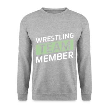 Wrestling Team - Unisex Pullover - Weißgrau meliert - Vorne - Alina (178cm) & Michal (187cm)