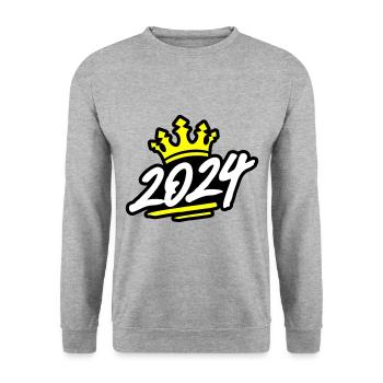 Couronne 2024 - Sweat-shirt Unisexe - gris chiné - Devant - Alina (178cm) & Michal (187cm)
