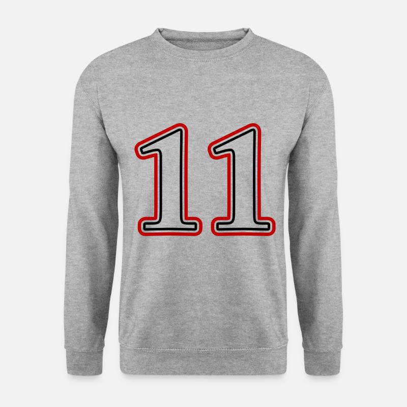 11 Zahl nummer - Unisex Pullover - Weißgrau meliert