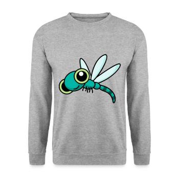 Drachenfliege libelle - Unisex Pullover - Weißgrau meliert - Vorne - Alina (178cm) & Michal (187cm)