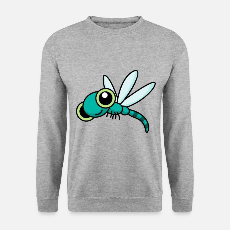 Drachenfliege libelle - Unisex Pullover - Weißgrau meliert