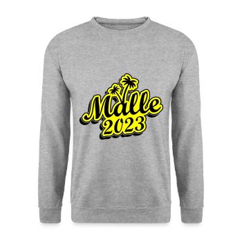 Malle 2023 - Unisex Sweatshirt - salt & pepper - Front - Alina (178cm) & Michal (187cm)