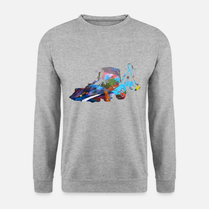 bagger,baggerfahren,baggerfahren,graffiti - Unisex Pullover - Weißgrau meliert