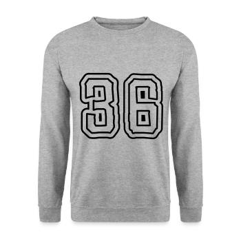 36 number symbol - Unisex Sweatshirt - salt & pepper - Front - Alina (178cm) & Michal (187cm)