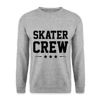 Skater Crew - Unisex Pullover - Weißgrau meliert - Vorne - Alina (178cm) & Michal (187cm)