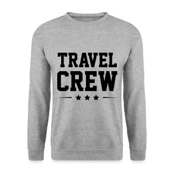 Travel Crew - Unisex Pullover - Weißgrau meliert - Vorne - Alina (178cm) & Michal (187cm)