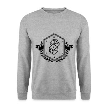 Dice Symbol - Unisex Sweatshirt - salt & pepper - Front - Alina (178cm) & Michal (187cm)