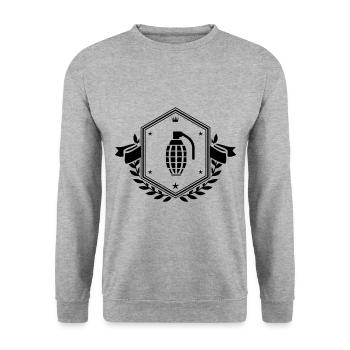 Grenade Crest - Unisex Sweatshirt - salt & pepper - Front - Alina (178cm) & Michal (187cm)