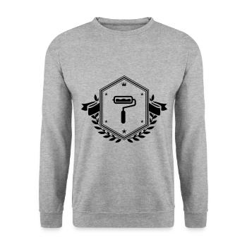 Painter silhouette coat of arms - Unisex Sweatshirt - salt & pepper - Front - Alina (178cm) & Michal (187cm)