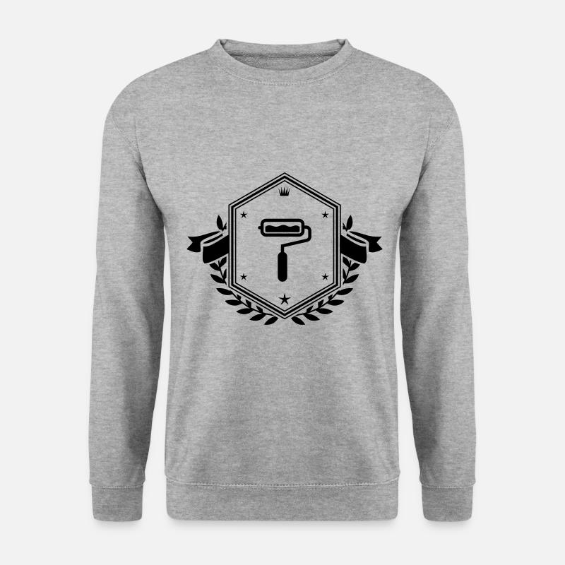 Maler Silhouette wappen - Unisex Pullover - Weißgrau meliert