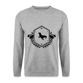 Seehund Wappen - Unisex Pullover - Weißgrau meliert - Vorne - Alina (178cm) & Michal (187cm)