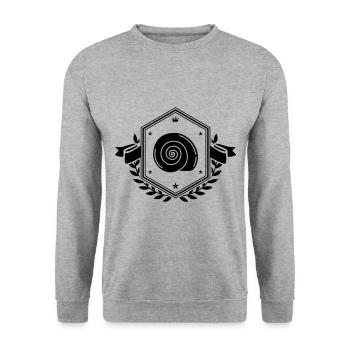 Shell snail Coat of arms - Unisex Sweatshirt - salt & pepper - Front - Alina (178cm) & Michal (187cm)