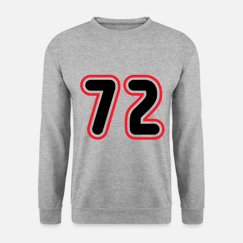 72 Zahl nummer - Unisex Pullover - Weißgrau meliert