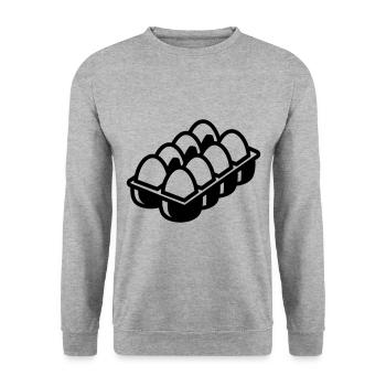 Eier symbol - Unisex Pullover - Weißgrau meliert - Vorne - Alina (178cm) & Michal (187cm)