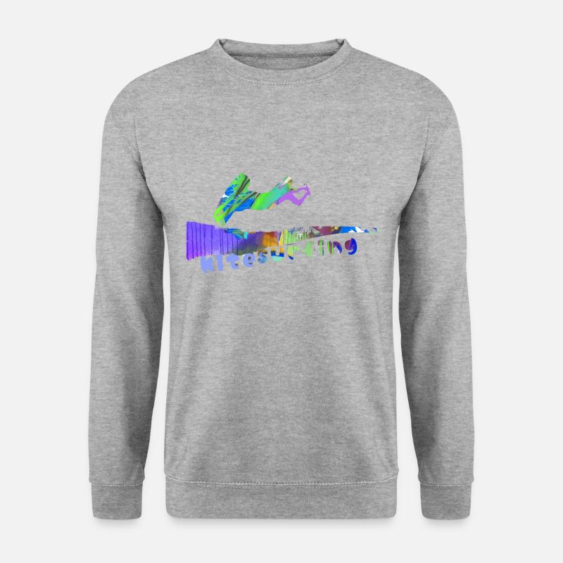 Kiten, surfen,kitesurfing, Graffiti - Unisex Pullover - Weißgrau meliert