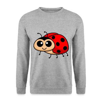 Marienkäfer Comic Tier - Unisex Pullover - Weißgrau meliert - Vorne - Alina (178cm) & Michal (187cm)