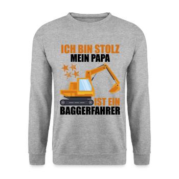 Bagger Shirt Baggerfahrer Shirt Bagger Geschenke - Unisex Pullover - Weißgrau meliert - Vorne - Alina (178cm) & Michal (187cm)