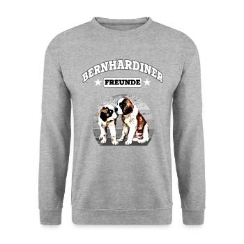 Bernhardiner Freunde - Unisex Pullover - Weißgrau meliert - Vorne - Alina (178cm) & Michal (187cm)
