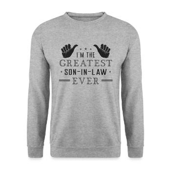 Dream son-in-law mother-in-law son gift - Unisex Sweatshirt - salt & pepper - Front - Alina (178cm) & Michal (187cm)