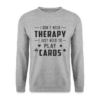 Cartes carte de coeur de pique Carro Ass Poker cadeau - Sweat-shirt Unisexe - gris chiné - Devant - Alina (178cm) & Michal (187cm)