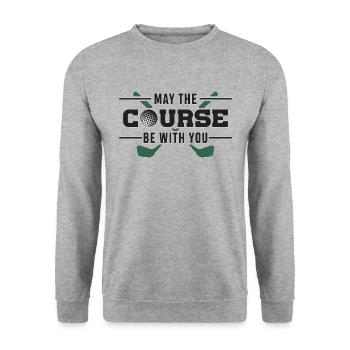 Golf golf club golfeur cadeau - Sweat-shirt Unisexe - gris chiné - Devant - Alina (178cm) & Michal (187cm)