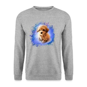 maltipoo, malteser, dog , painting,doodle - Unisex Sweatshirt - salt & pepper - Front - Alina (178cm) & Michal (187cm)