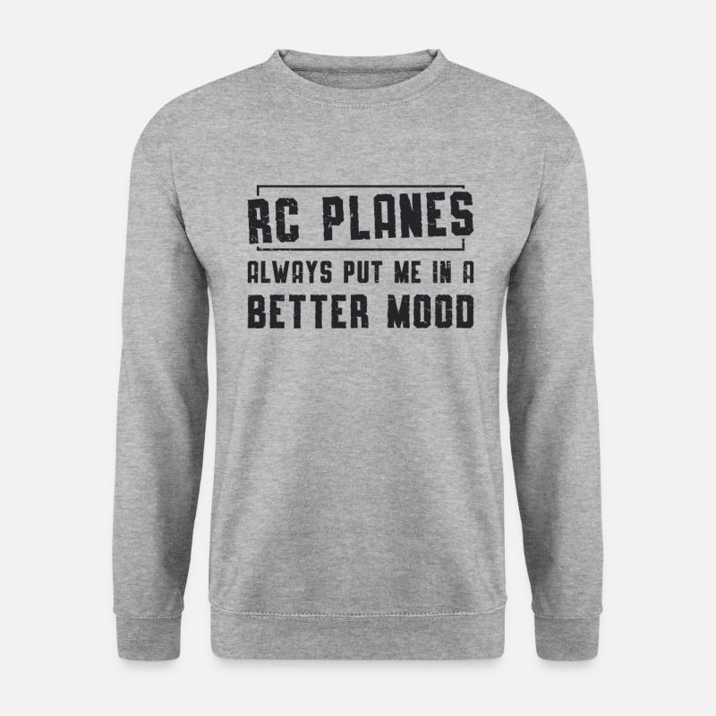 RC Modellflieger Modellflug Flugzeug Geschenkidee - Unisex Pullover - Weißgrau meliert