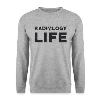 Röntgentechniker Radiology Life Tech Geschenkidee - Unisex Pullover - Weißgrau meliert - Vorne - Alina (178cm) & Michal (187cm)