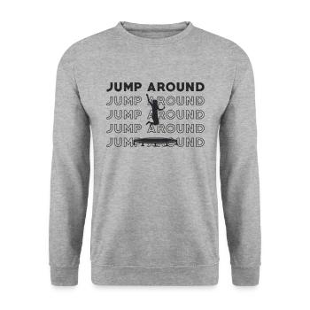 Trampoline Jump Around Trampoline Sport - Unisex Sweatshirt - salt & pepper - Front - Alina (178cm) & Michal (187cm)