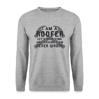 Roofer Craft Craftsman Roof Idée cadeau - Sweat-shirt Unisexe - gris chiné - Devant - Alina (178cm) & Michal (187cm)