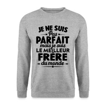 Pas parfait meilleur frère du monde - Sweat-shirt Unisexe - gris chiné - Devant - Alina (178cm) & Michal (187cm)