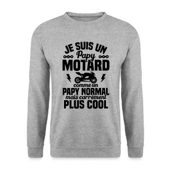 Un papy motard comme un papy Plus cool - Sweat-shirt Unisexe - gris chiné - Devant - Alina (178cm) & Michal (187cm)
