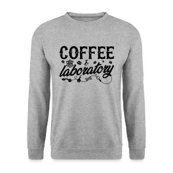 Laboratory Laboratory Technician Coffee Chemistry Gift Idea - Unisex Sweatshirt - salt & pepper - Front - Alina (178cm) & Michal (187cm)