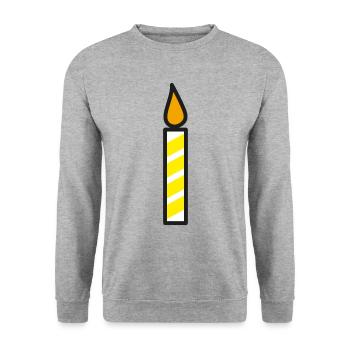 Icône d’anniversaire de bougie - Sweat-shirt Unisexe - gris chiné - Devant - Alina (178cm) & Michal (187cm)