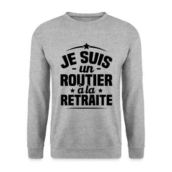 Je suis routier à la retraite, routier retraité - Sweat-shirt Unisexe - gris chiné - Devant - Alina (178cm) & Michal (187cm)