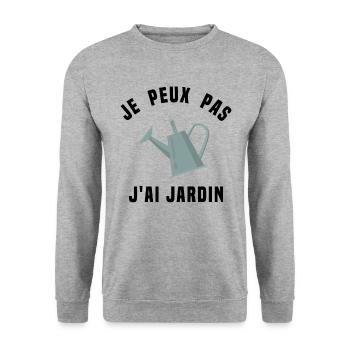 Je Peux Pas J'ai Jardin Cadeau De Jardinage - Sweat-shirt Unisexe - gris chiné - Devant - Alina (178cm) & Michal (187cm)