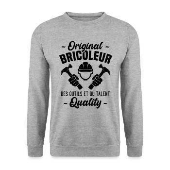 Original bricoleur des outils et du talent quality - Sweat-shirt Unisexe - gris chiné - Devant - Alina (178cm) & Michal (187cm)