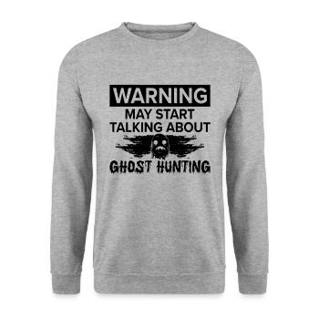 Geisterjäger Paranormal Geisterjagd Geschenkidee - Unisex Pullover - Weißgrau meliert - Vorne - Alina (178cm) & Michal (187cm)