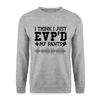 Geisterjäger Geisterjagd Paranormal Geschenkidee - Unisex Pullover - Weißgrau meliert - Vorne - Alina (178cm) & Michal (187cm)