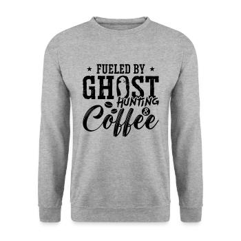 Geisterjäger Gruselig Geisterjagd Geschenkidee - Unisex Pullover - Weißgrau meliert - Vorne - Alina (178cm) & Michal (187cm)