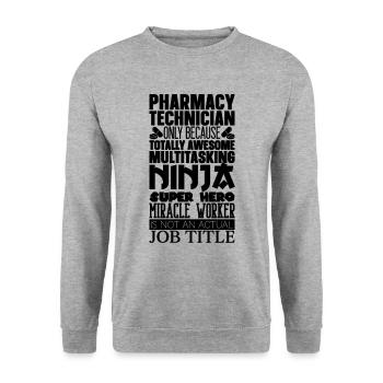 Idée cadeau pharmacie technicien en pharmacie - Sweat-shirt Unisexe - gris chiné - Devant - Alina (178cm) & Michal (187cm)