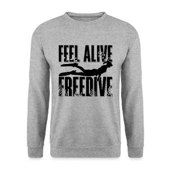 Freediver Apnée Apnée Plongée Idée Cadeau - Sweat-shirt Unisexe - gris chiné - Devant - Alina (178cm) & Michal (187cm)