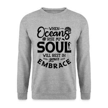 Freitaucher Tauchen Apnoe Freitauchen Geschenkidee - Unisex Pullover - Weißgrau meliert - Vorne - Alina (178cm) & Michal (187cm)