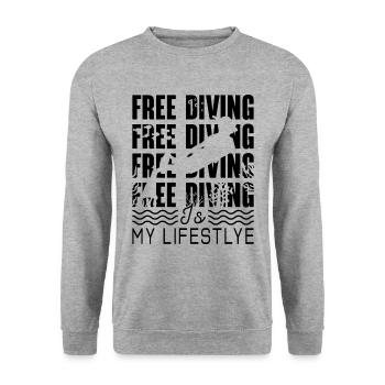 Apnée Apnée Apnée Apnée Idée Cadeau - Sweat-shirt Unisexe - gris chiné - Devant - Alina (178cm) & Michal (187cm)