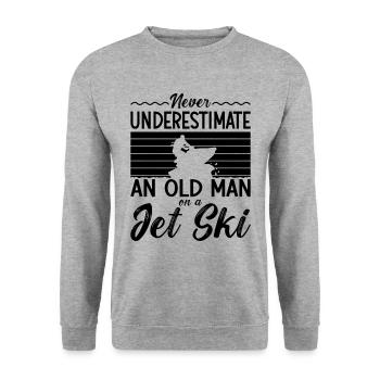 Jetski Urlaub Wassersport Meer Sommer Geschenkidee - Unisex Pullover - Weißgrau meliert - Vorne - Alina (178cm) & Michal (187cm)