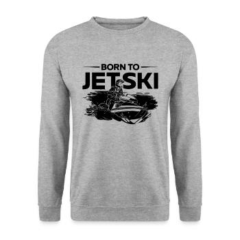 Jetski Wassersport Meer Sommer Urlaub Geschenkidee - Unisex Pullover - Weißgrau meliert - Vorne - Alina (178cm) & Michal (187cm)