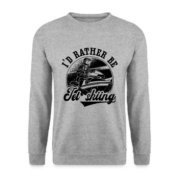 Jetski Urlaub Meer Sommer Wassersport Geschenkidee - Unisex Pullover - Weißgrau meliert - Vorne - Alina (178cm) & Michal (187cm)